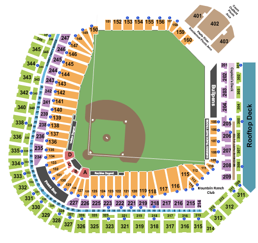 Coors Field Colorado Rockies Seating Chart